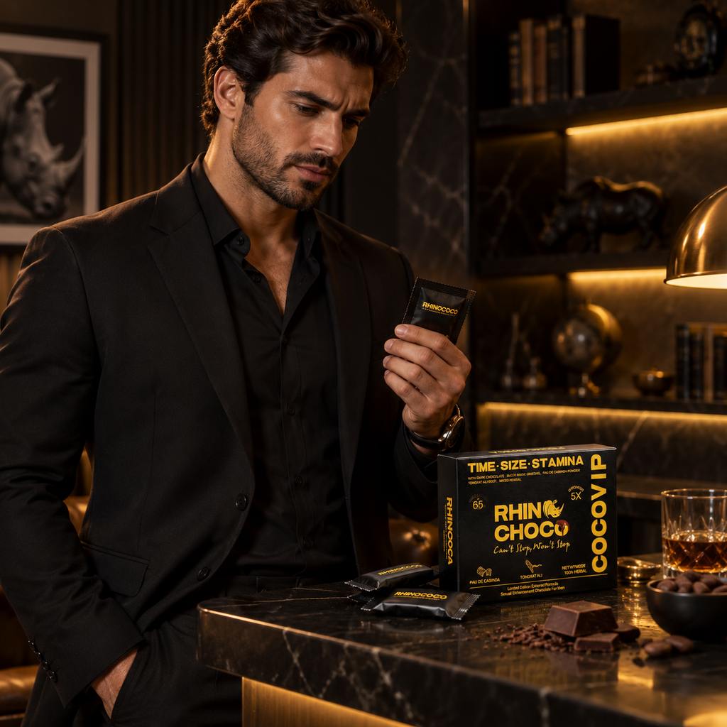 Miel Divina | Rinoceronte Chocolate 12 Piezas 10g | Chocolate Premium con Extractos Herbales Naturales