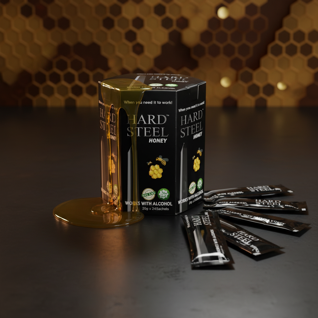 Hard Steel Honey 24 Sobres Hexagonal - Estilo Premium Miel Divina